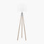 Vali Silver Metal and Grey Wood Grain Tripod Floor Lamp