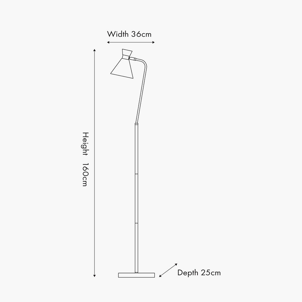 Benedict Sage and Brushed Silver Metal Floor Lamp