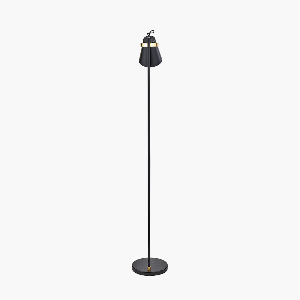 Theia Black and Brushed Brass Task Floor Lamp