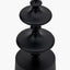 Emilio Matt Black Candlestick Floor Lamp Base with Izara 45cm Cinnamon Ikat Patterned Mushroom Pleat Tapered Lampshade