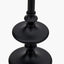 Emilio Matt Black Candlestick Floor Lamp Base with Izara 45cm Ocean Blue Ikat Patterned Mushroom Pleat Tapered Lampshade