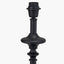 Emilio Matt Black Candlestick Floor Lamp Base with Izara 45cm Racing Green Ikat Patterned Mushroom Pleat Tapered Lampshade
