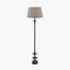 Emilio Matt Black Candlestick Floor Lamp Base with Martigues 45cm Taupe Boucle Tapered Lampshade