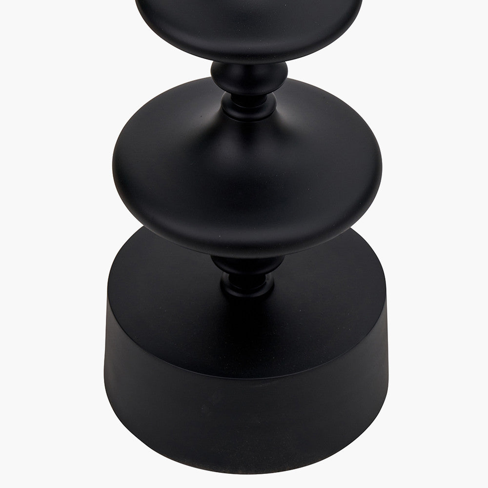 Emilio Matt Black Candlestick Floor Lamp Base with Floressa 45cm Red Floral Patterned Mushroom Pleat Tapered Lamp Shade