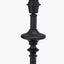 Emilio Matt Black Candlestick Floor Lamp Base with Kamilah 45cm Blue Chevron Patterned Mushroom Pleat Tapered Lamp Shade