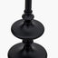 Emilio Matt Black Candlestick Floor Lamp Base with Kamilah 45cm Blue Chevron Patterned Mushroom Pleat Tapered Lamp Shade