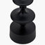 Emilio Matt Black Candlestick Floor Lamp Base with Kamilah 45cm Blue Chevron Patterned Mushroom Pleat Tapered Lamp Shade