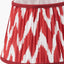 Emilio Matt Black Candlestick Floor Lamp Base with Kamilah 45cm Red Chevron Patterned Mushroom Pleat Tapered Lamp Shade