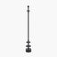 Emilio Matt Black Candlestick Floor Lamp Base with Kamilah 45cm Red Chevron Patterned Mushroom Pleat Tapered Lamp Shade