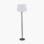 Piero Antique Bronze Metal Candlestick Floor Lamp Base with Winston 45cm White Handloom Tapered Lampshade