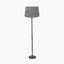 Piero Antique Bronze Metal Candlestick Floor Lamp Base with Vienna 45cm Black Chevron Mushroom Pleat Lampshade