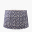 Piero Antique Bronze Metal Candlestick Floor Lamp Base with Vienna 45cm Blue Chevron Mushroom Pleat Lampshade