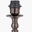 Piero Antique Bronze Metal Candlestick Floor Lamp Base with Vienna 45cm Red Chevron Mushroom Pleat Lampshade