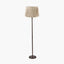 Piero Antique Bronze Metal Candlestick Floor Lamp Base with Vienna 45cm Taupe Chevron Mushroom Pleat Lampshade