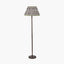 Piero Antique Bronze Metal Candlestick Floor Lamp Base with Ornella 45cm Green Floral Design Mushroom Pleat Empire Lamp Shade