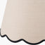 Piero Antique Bronze Metal Candlestick Floor Lamp Base with Tabitha 45cm Cream Jute Scalloped Edge Tapered Lamp Shade with Contrast Binding