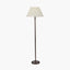 Piero Antique Bronze Metal Candlestick Floor Lamp Base with Garbo 45cm Cream Silk Mix Pinch Pleat Tapered Lampshade
