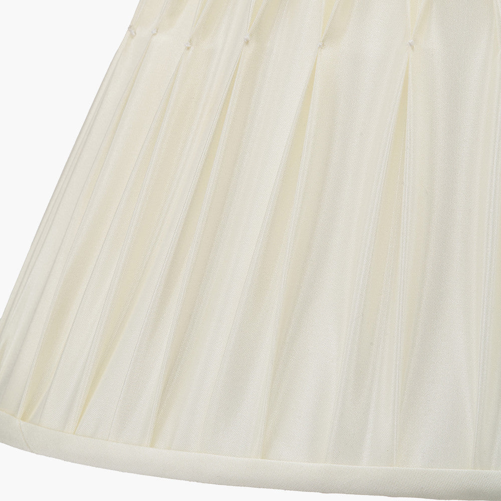 Piero Antique Bronze Metal Candlestick Floor Lamp Base with Garbo 45cm Cream Silk Mix Pinch Pleat Tapered Lampshade