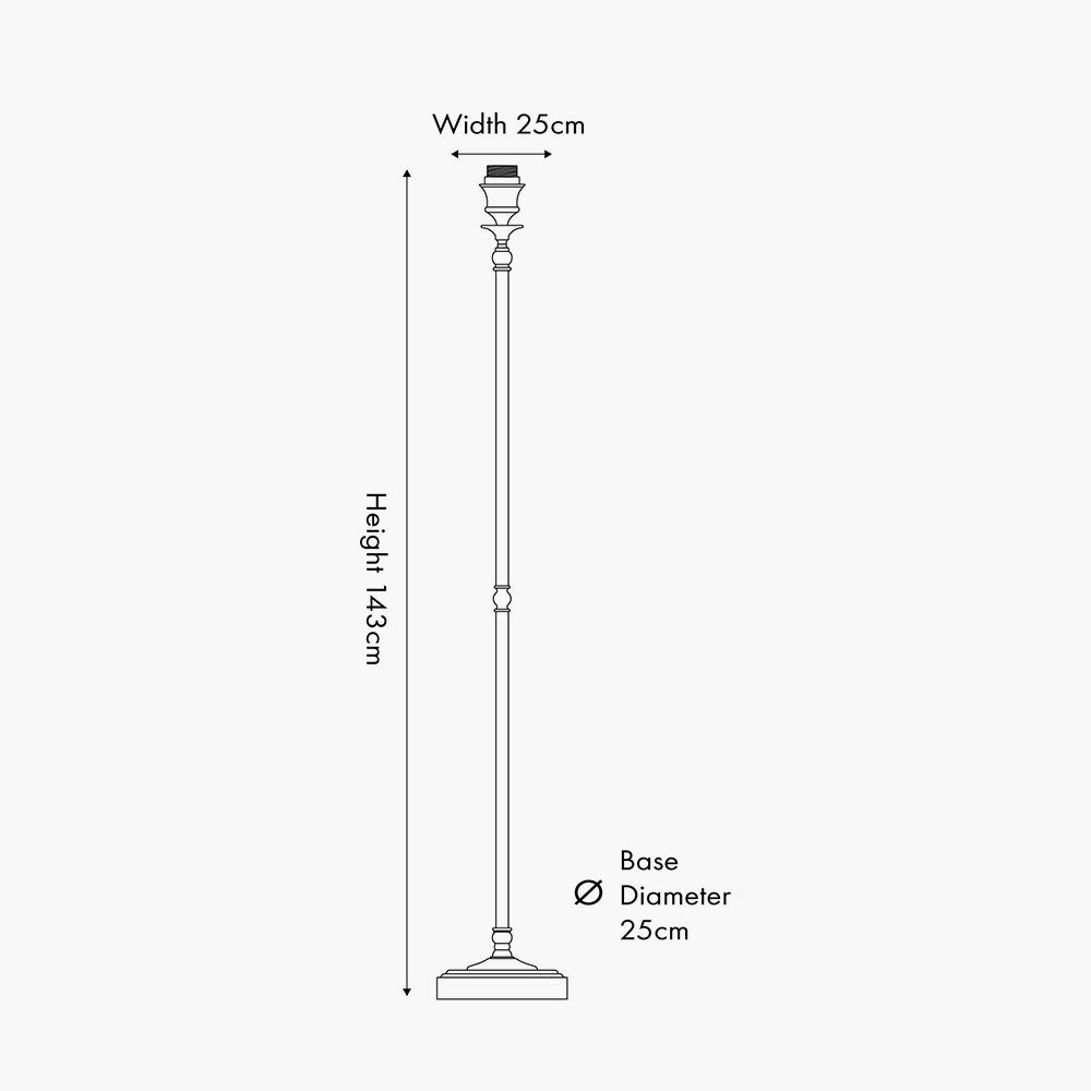 Piero Antique Bronze Metal Candlestick Floor Lamp Base