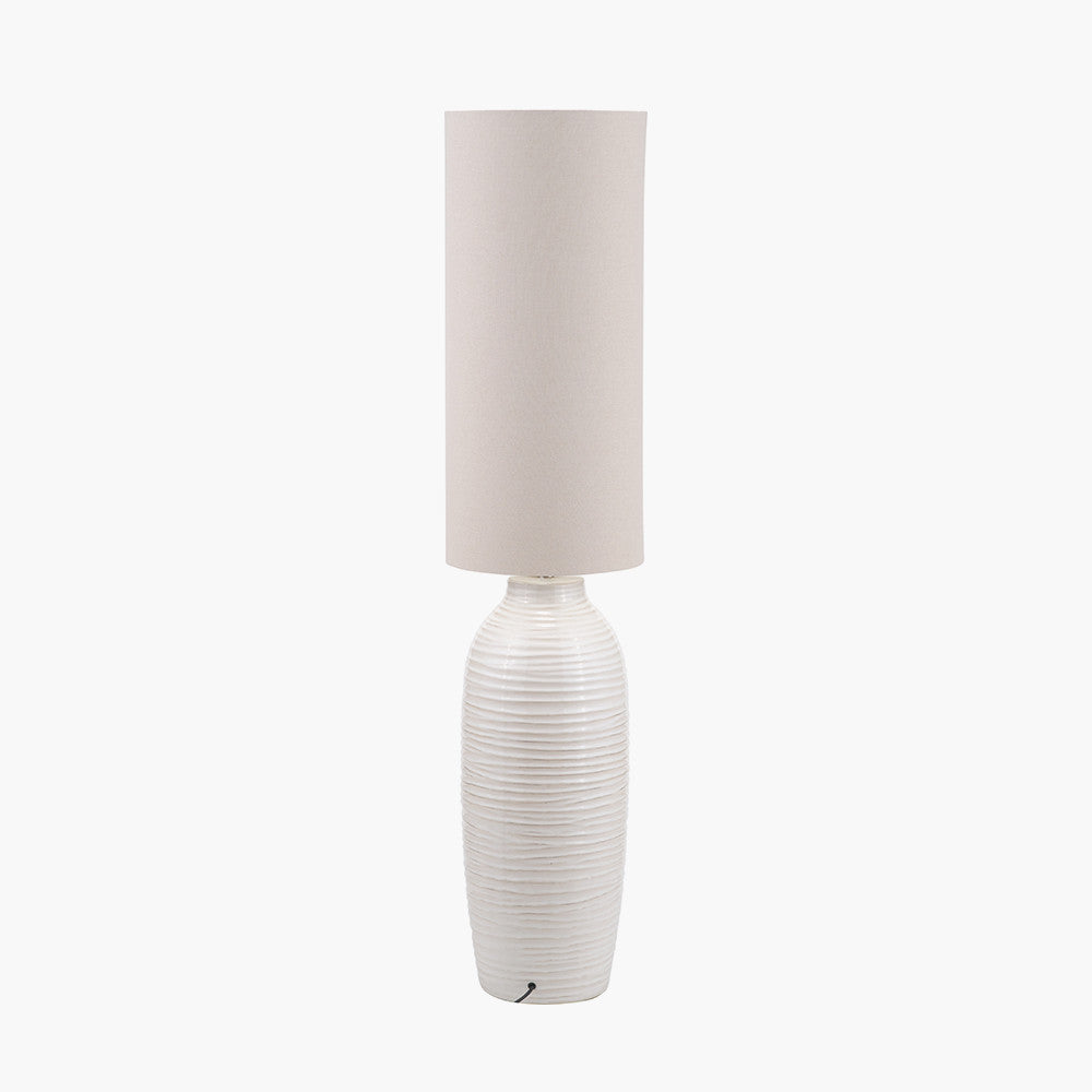 Linnea White Grooved Ceramic Floor Lamp