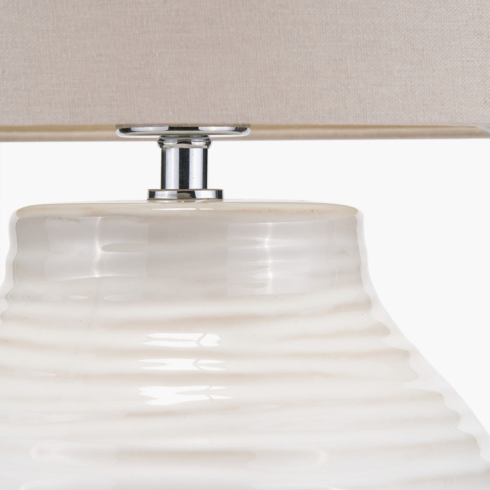 Linnea White Grooved Ceramic Floor Lamp