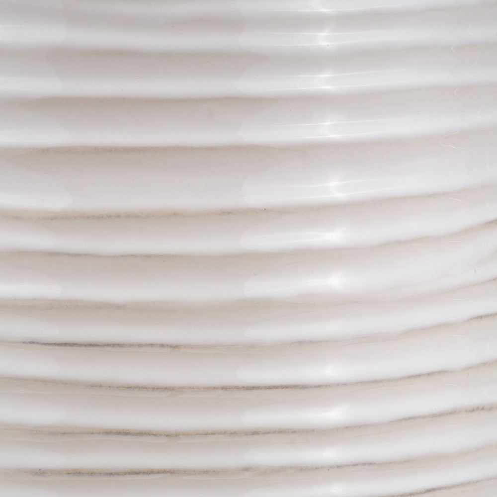 Linnea White Grooved Ceramic Floor Lamp