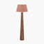 Esha Natural Conical Wood Floor Lamp Base with Milos 50cm Apricot Linen Tapered Lampshade
