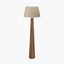 Esha Natural Conical Wood Floor Lamp Base with Milos 50cm Natural Linen Tapered Lampshade