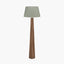 Esha Natural Conical Wood Floor Lamp Base with Milos 50cm Pistachio Green Linen Tapered Lampshade