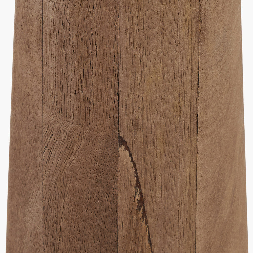 Esha Natural Conical Wood Floor Lamp Base with Martigues 50cm White Boucle Tapered Lampshade