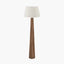 Esha Natural Conical Wood Floor Lamp Base with Martigues 50cm White Boucle Tapered Lampshade