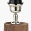 Esha Natural Conical Wood Floor Lamp Base with Lino 50cm White Self Lined Linen Cylinder Lampshade