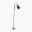 Juna Black Metal and Natural Wood Two Head Floor Lamp