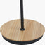 Juna Black Metal and Natural Wood Two Head Floor Lamp