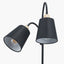 Juna Black Metal and Natural Wood Two Head Floor Lamp