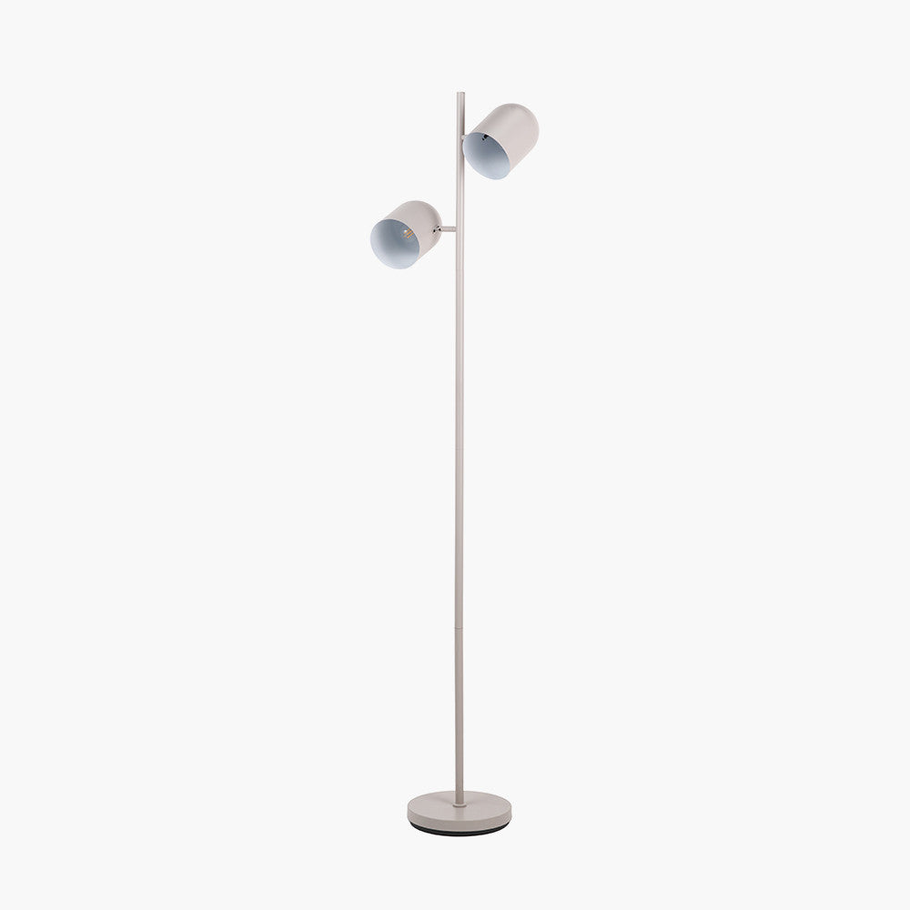 Finn Grey Metal Cloche Two Head Floor Lamp