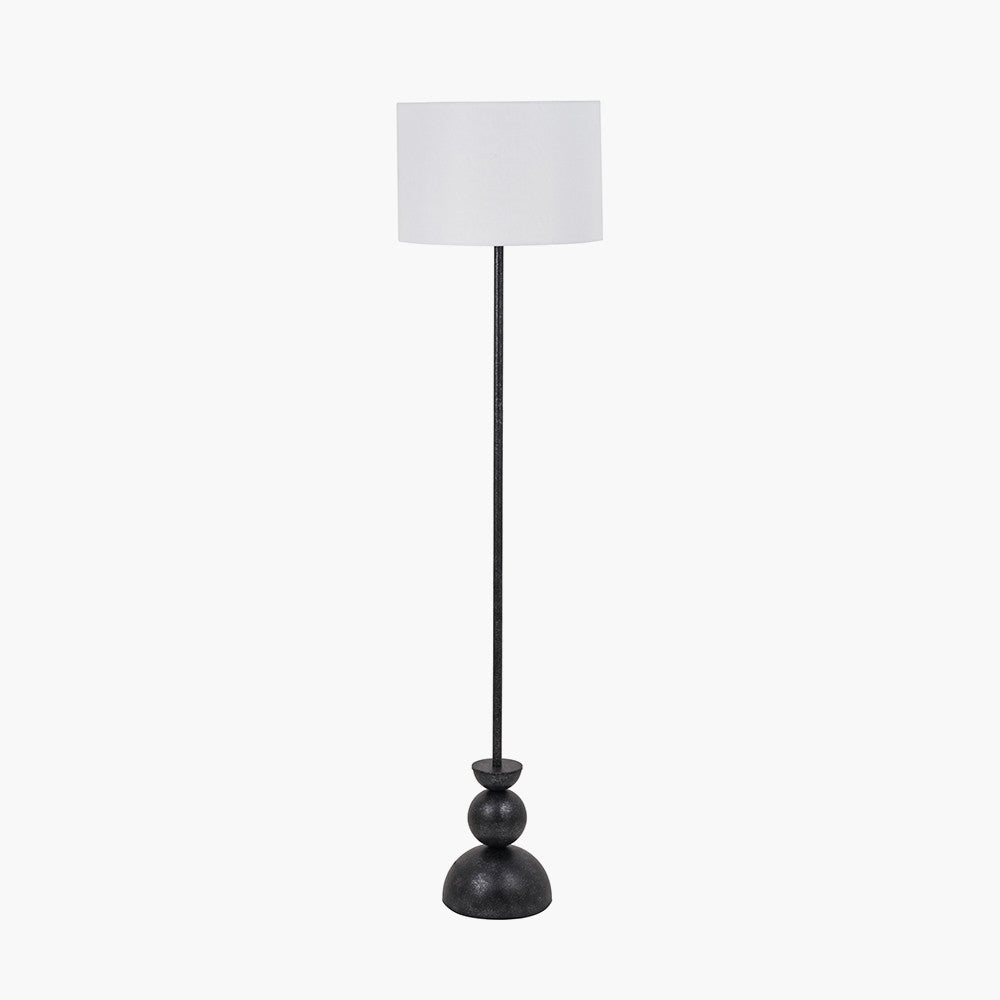 Vala Graphite Metal Textured Effect Ball Floor Lamp