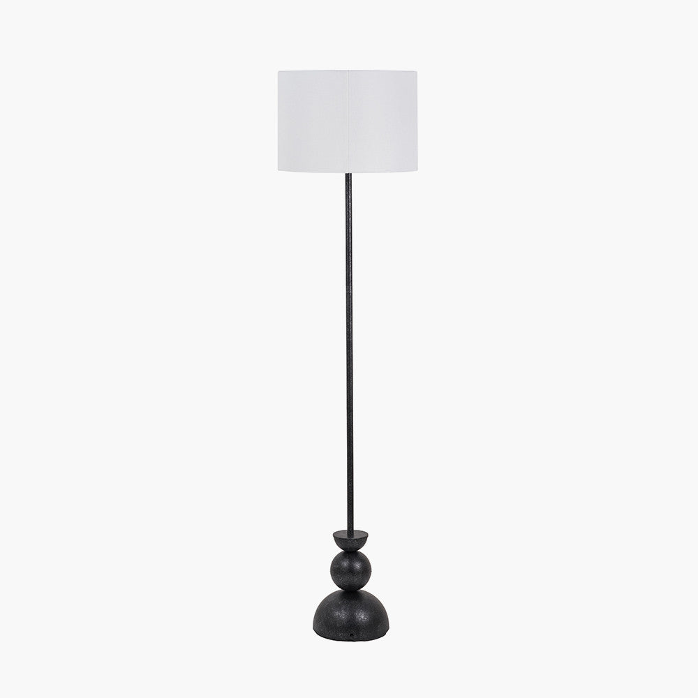 Vala Graphite Metal Textured Effect Ball Floor Lamp