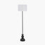 Vala Graphite Metal Textured Effect Ball Floor Lamp