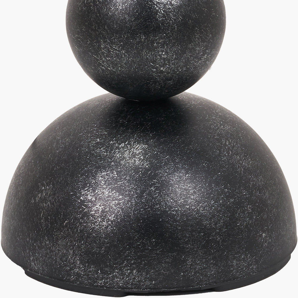 Vala Graphite Metal Textured Effect Ball Floor Lamp
