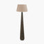 Arbor Verdi Gris Metal Conical Floor Lamp Base with Milos 50cm Natural Linen Tapered Lampshade