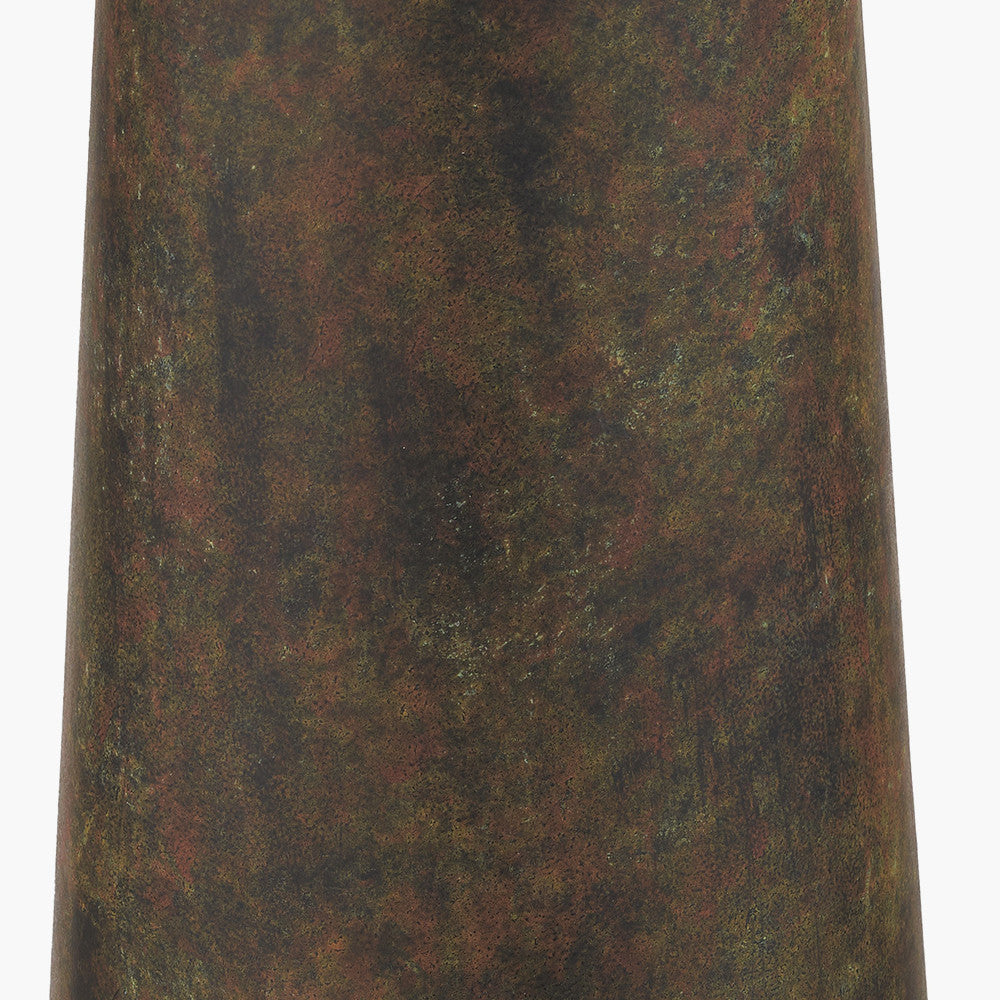 Arbor Verdi Gris Metal Conical Floor Lamp Base with Edward 45cm Pistachio Green Linen Cylinder Lampshade