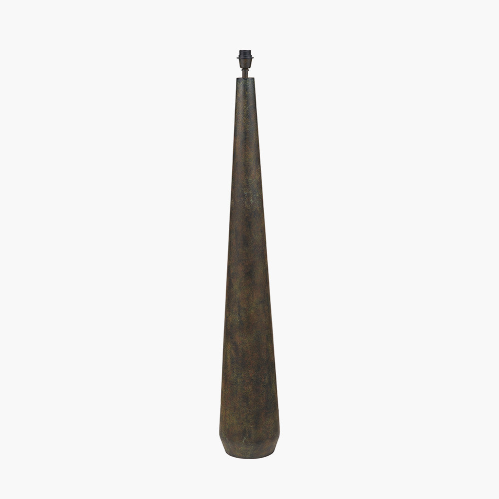 Arbor Verdi Gris Metal Conical Floor Lamp Base with Lino 45cm White Self Lined Linen Cylinder Lampshade