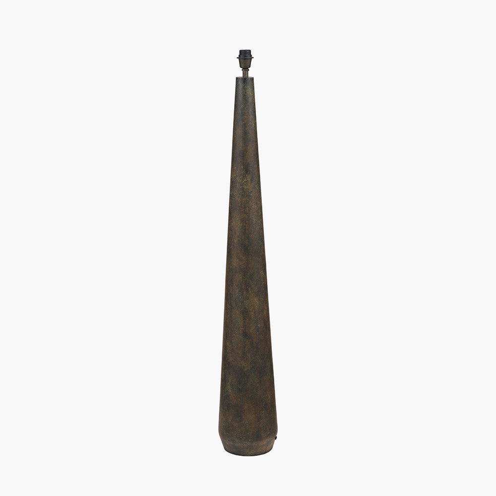 Arbor Verdi Gris Metal Conical Floor Lamp Base with Lino 45cm White Self Lined Linen Cylinder Lampshade