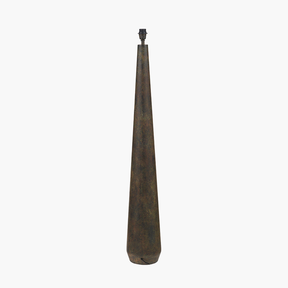 Arbor Verdi Gris Metal Conical Floor Lamp Base with Lino 45cm White Self Lined Linen Cylinder Lampshade