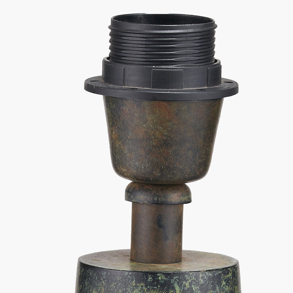 Arbor Verdi Gris Metal Conical Floor Lamp Base with Lino 45cm White Self Lined Linen Cylinder Lampshade