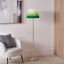 Auden Silver Metal Stick Floor Lamp Base with Savoie 14" Pleated Shade Emerald