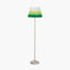 Auden Silver Metal Stick Floor Lamp Base with Savoie 14" Pleated Shade Emerald