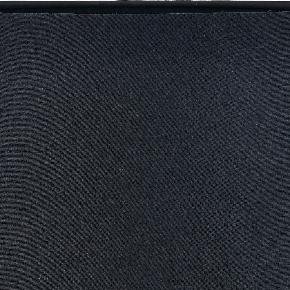 Auden Silver Metal Stick Floor Lamp Base with Adelaide 35cm Black Tapered Cotton Mix Lampshade