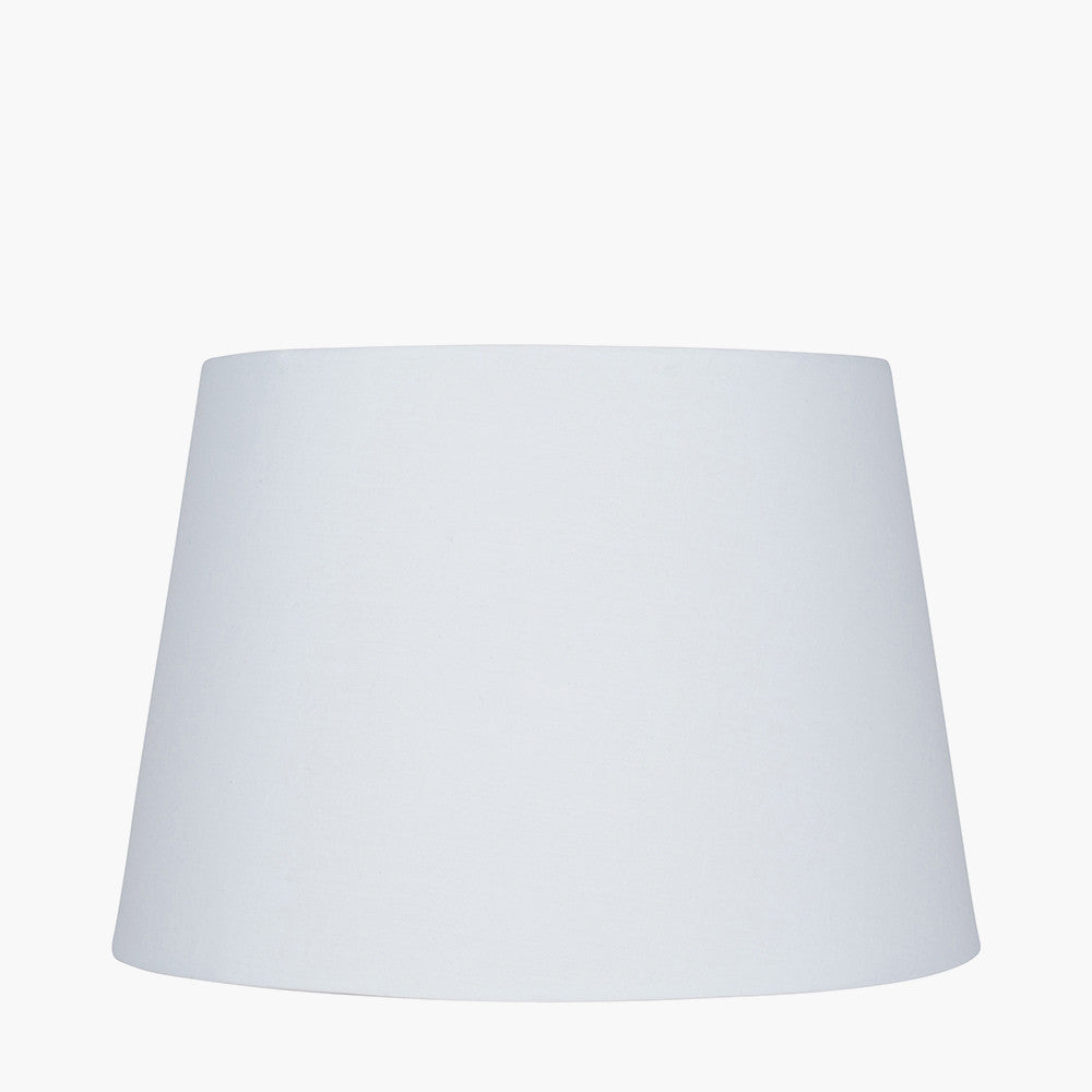 Auden Silver Metal Stick Floor Lamp Base with Adelaide 35cm Ivory Tapered Cotton Mix Lampshade